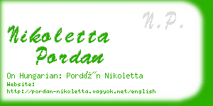 nikoletta pordan business card